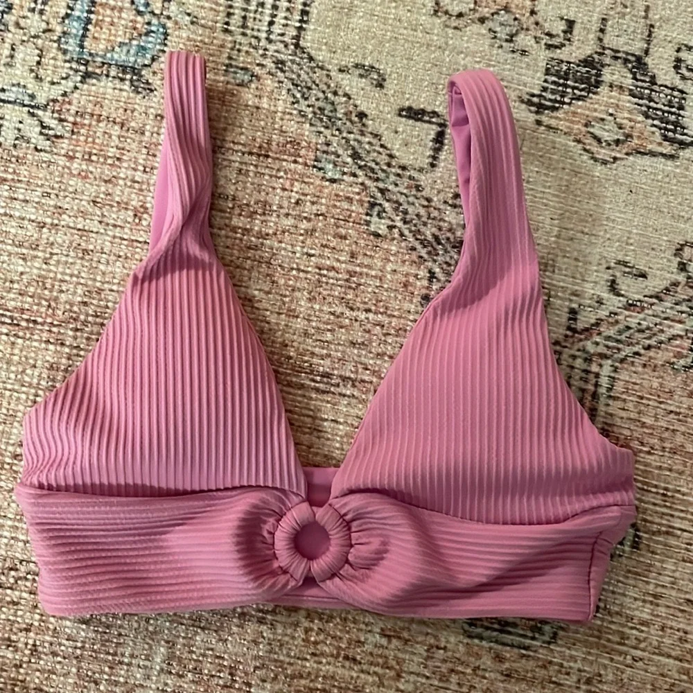 l*space Fisher Ribbed Bikini Top in Rosebud Medium‎ $114
